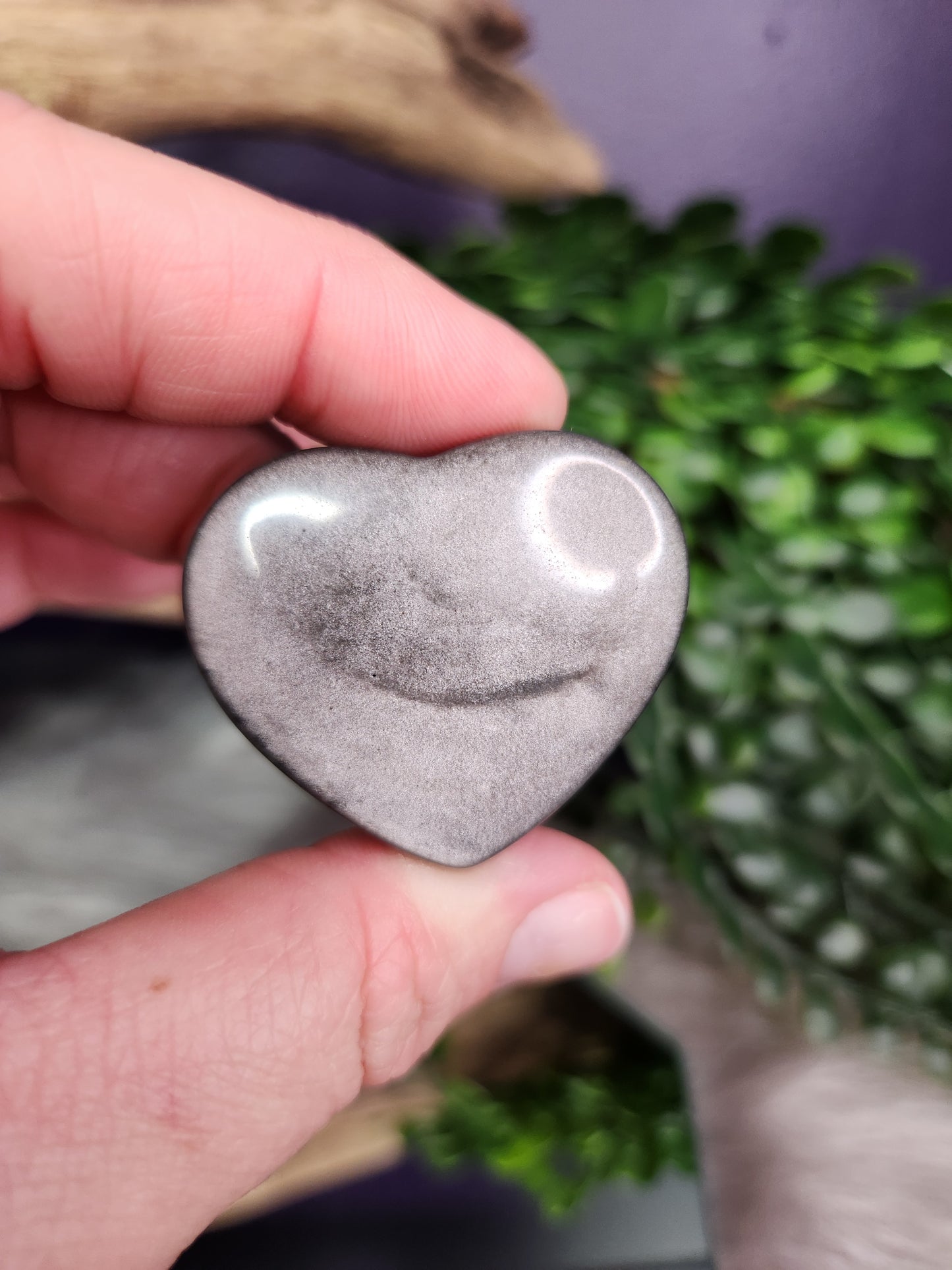 Silver Sheen Obsidian | Hearts