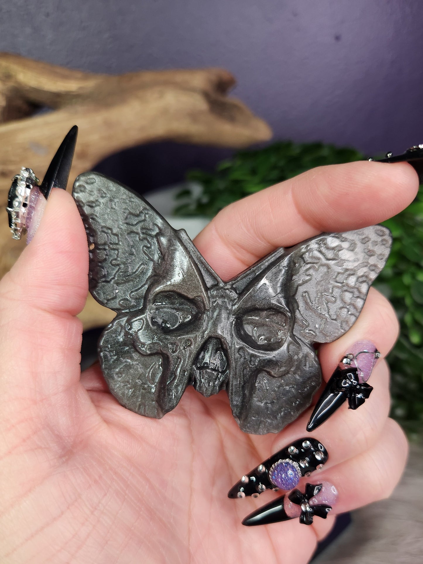 Silver Sheen Obsidian | Death's Head Moth