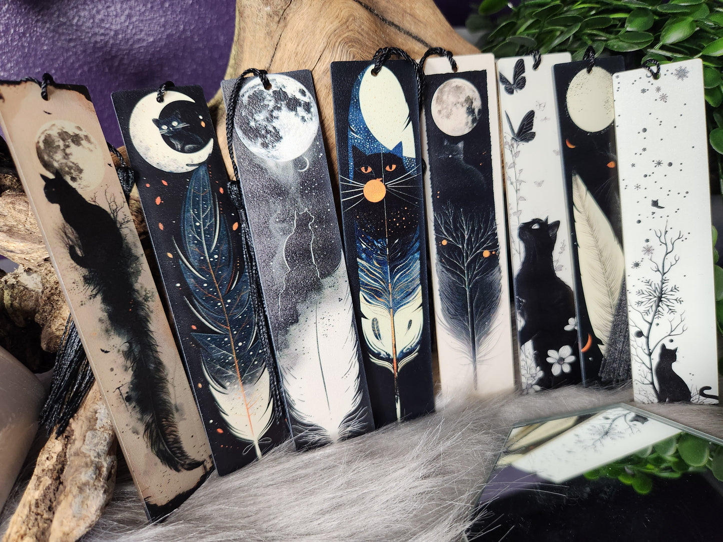 Mystery Black Cat Acrylic Bookmarks