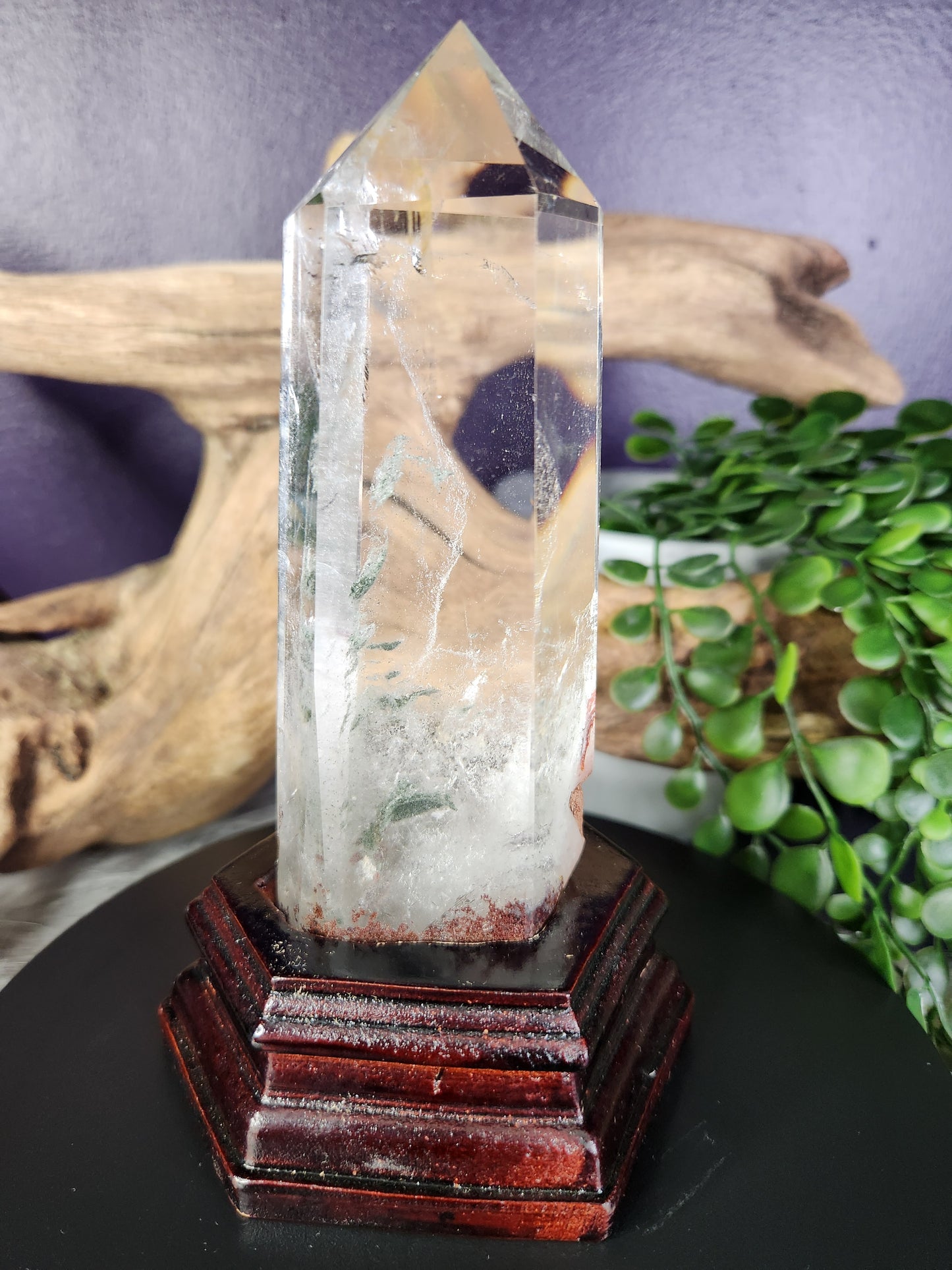 Garden Quartz Tower w/Blue Needles & Phantoms