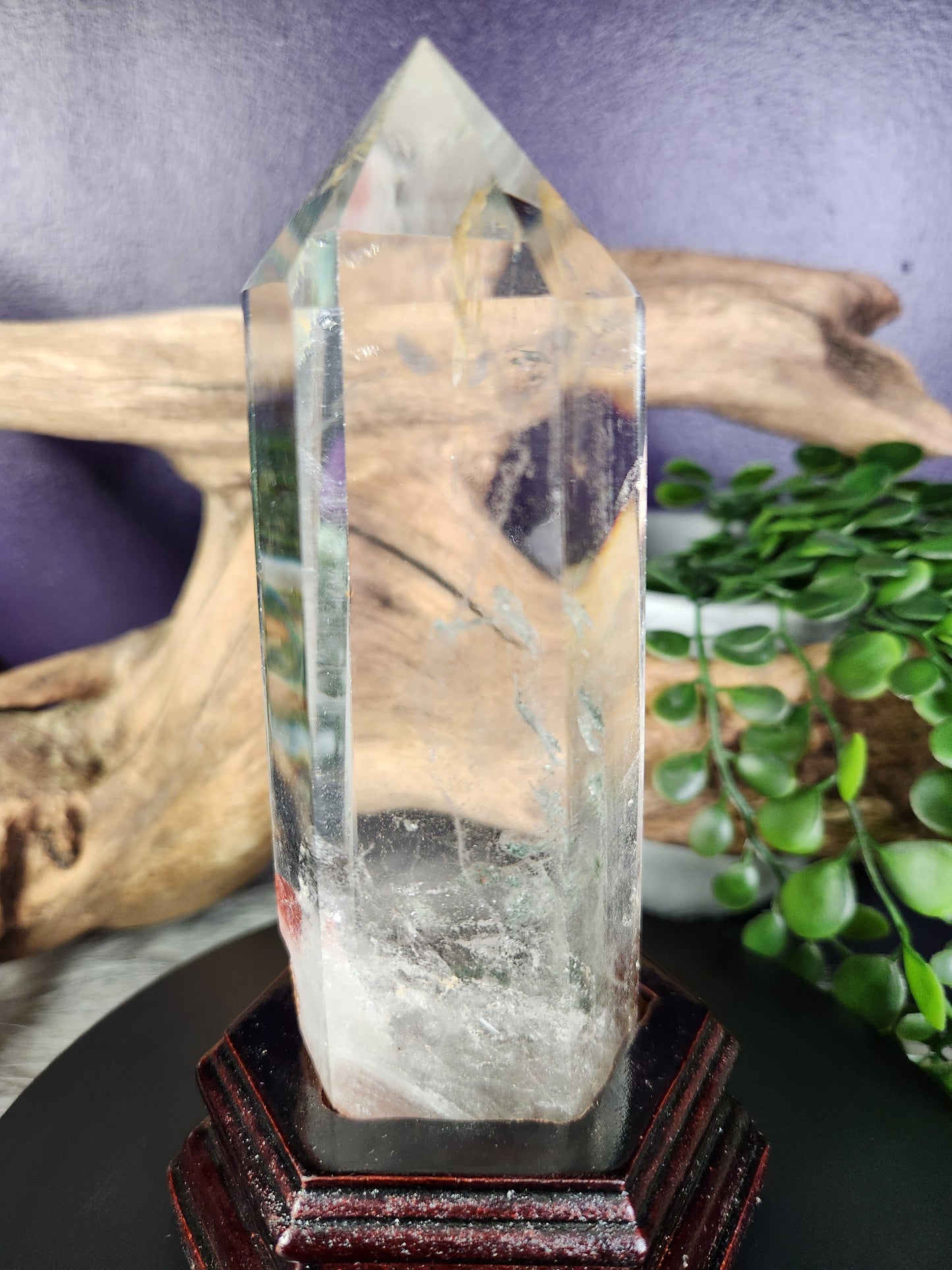 Garden Quartz Tower w/Blue Needles & Phantoms