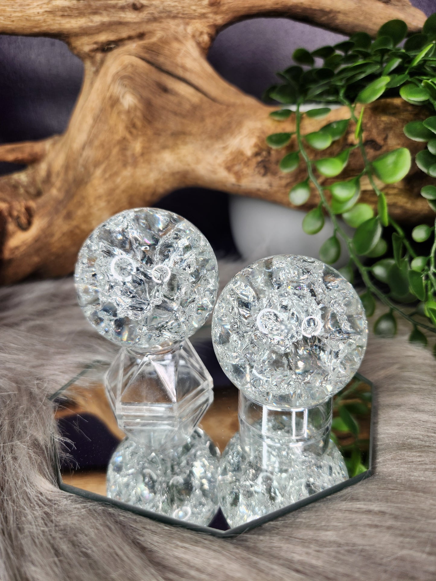 Clear Crackle Quartz | Spheres