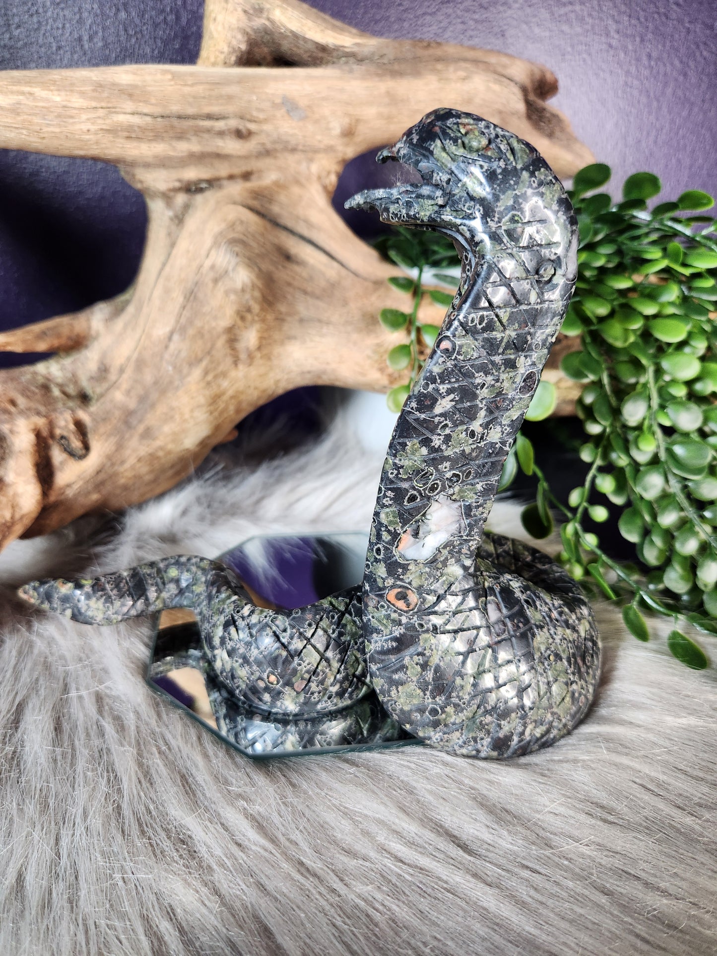 Kambaba Jasper | Large Cobra Carving