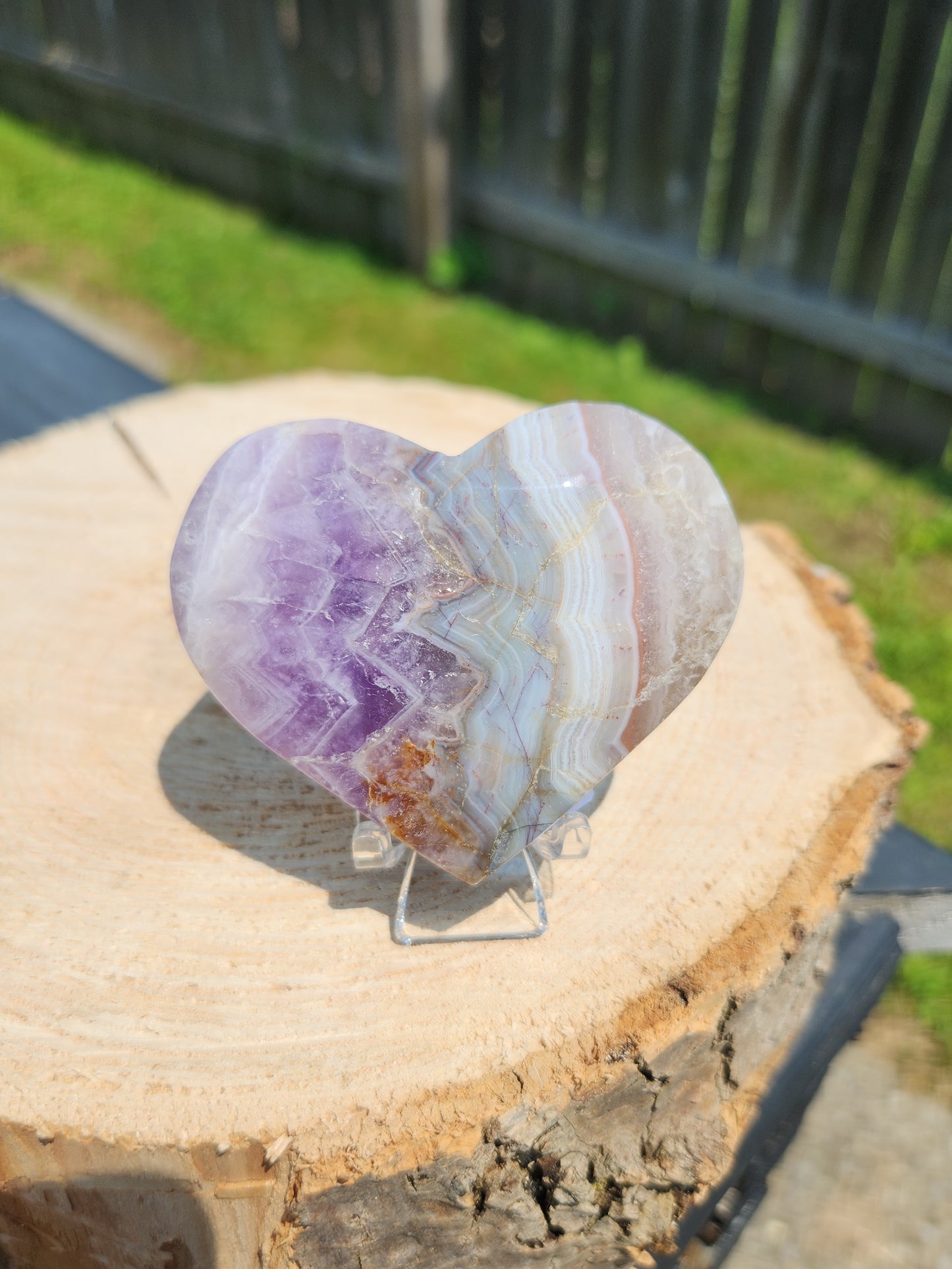 Crazy Lace Agate w/Amethyst & Quartz | Hearts