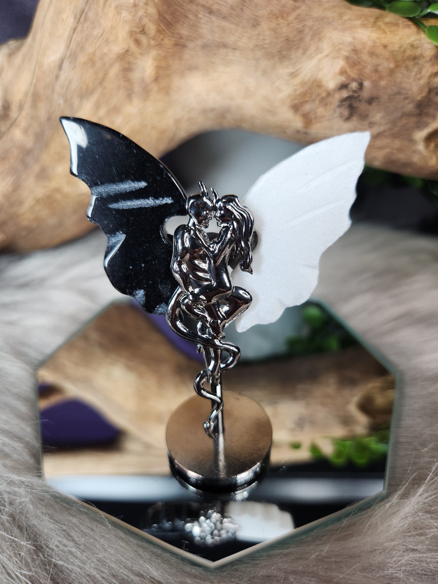 White Jade & Obsidian | Angel & Devil Wings