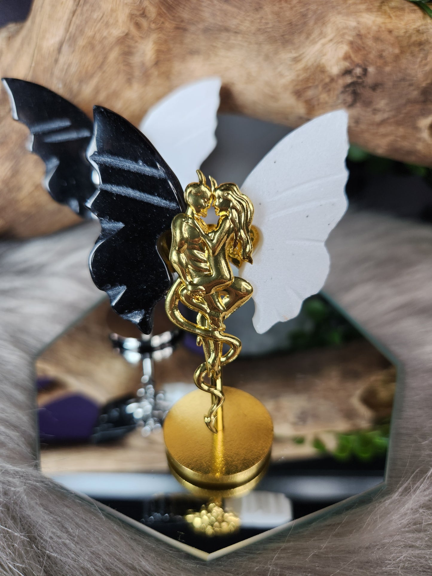 White Jade & Obsidian | Angel & Devil Wings