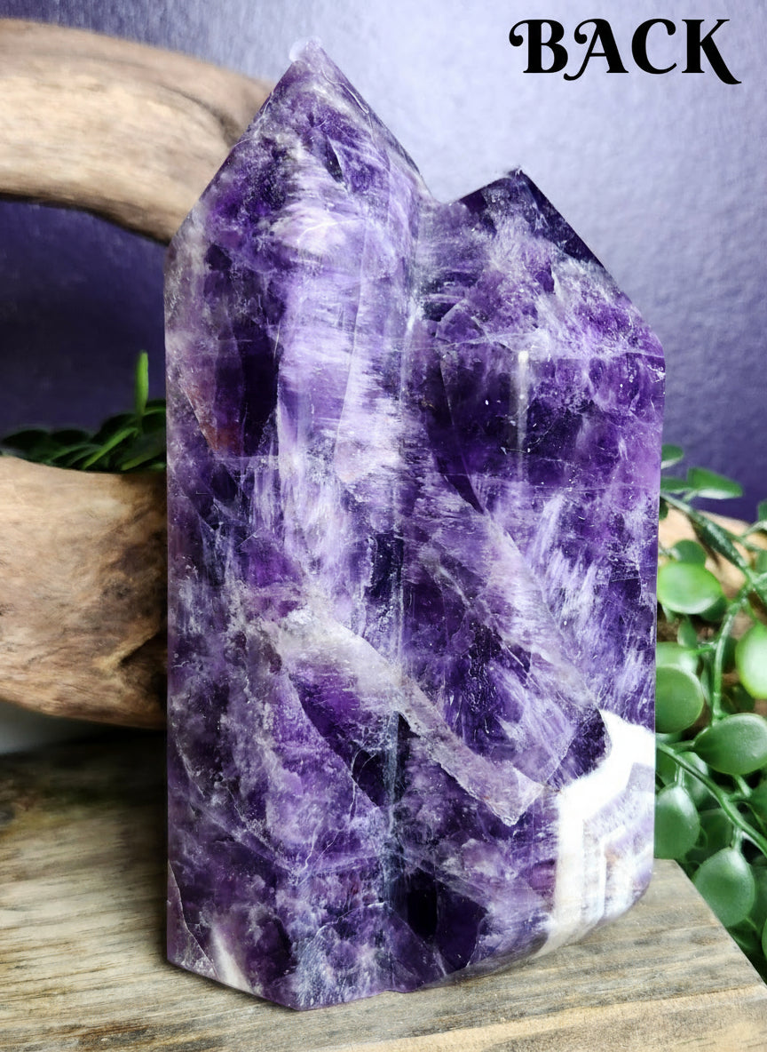 Chevron " Dream" Amethyst | Large Double Tower