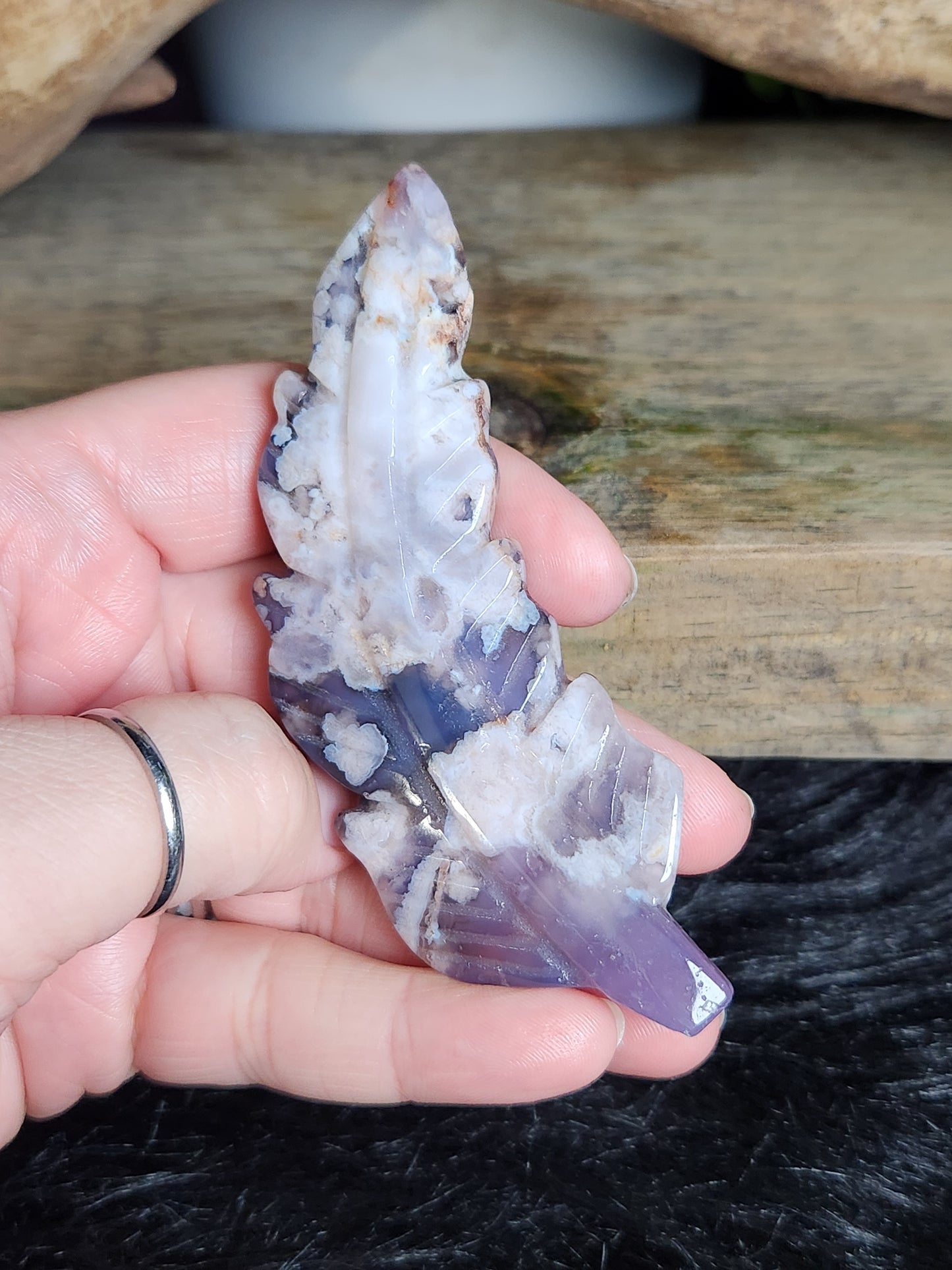 Blue Flower Agate | Feathers