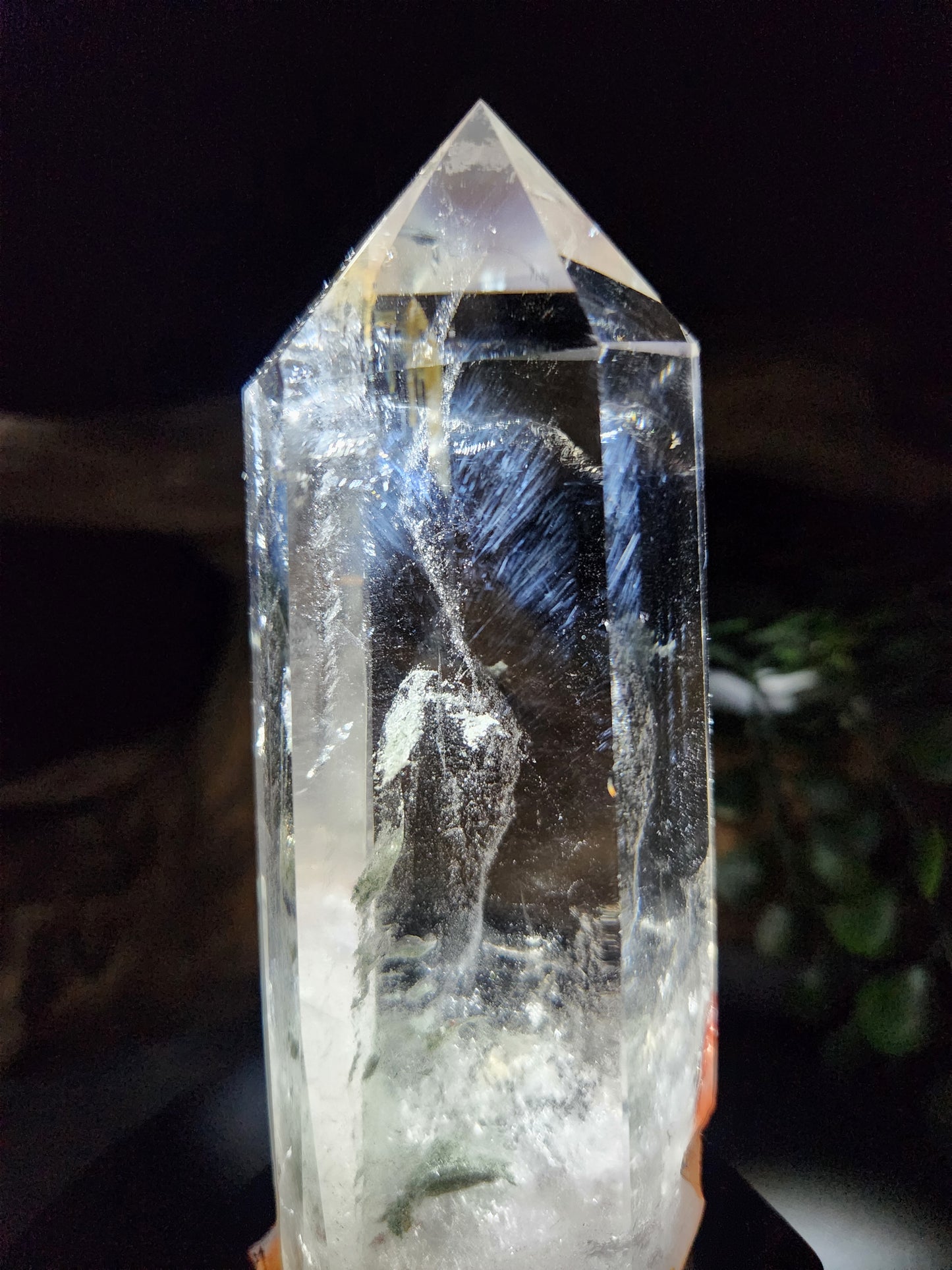 Garden Quartz Tower w/Blue Needles & Phantoms