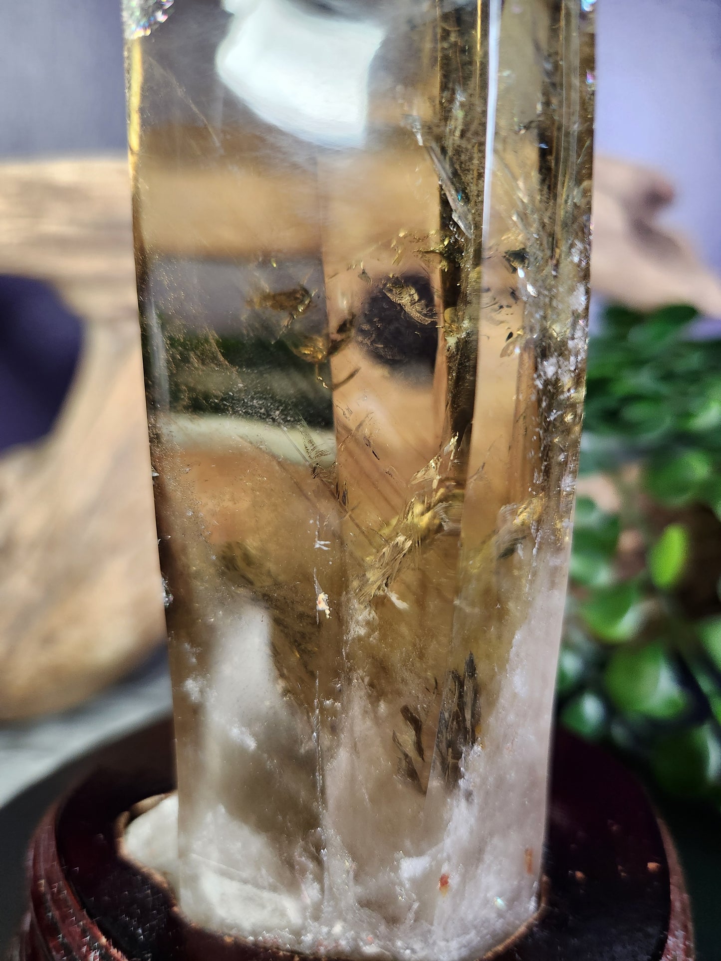 Natural Smokey Citrine Tower w/Blue Needles & Phantoms and   Soulmate Formation