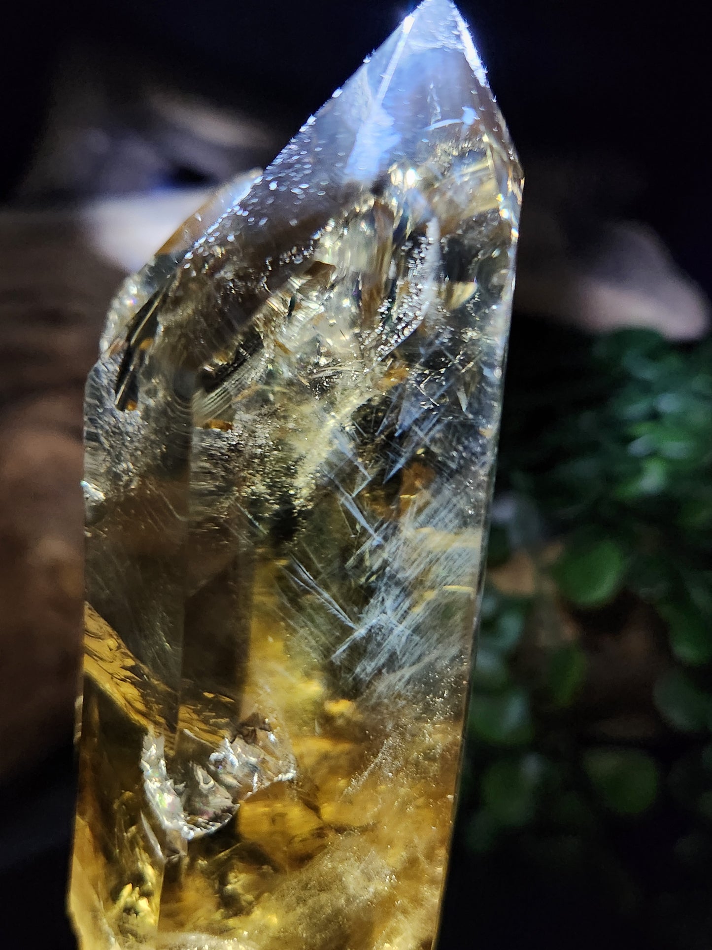 Natural Smokey Citrine Tower w/Blue Needles & Phantoms and   Soulmate Formation