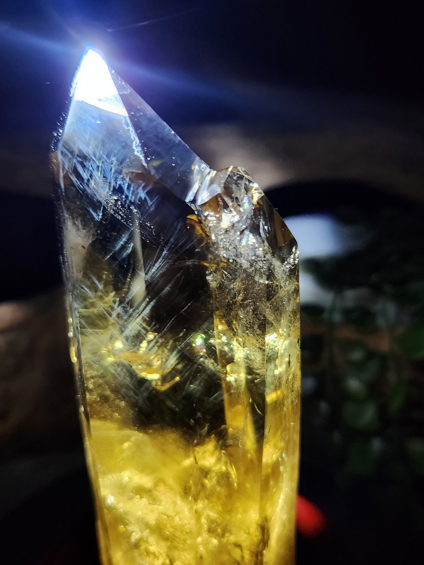 Natural Smokey Citrine Tower w/Blue Needles & Phantoms and   Soulmate Formation