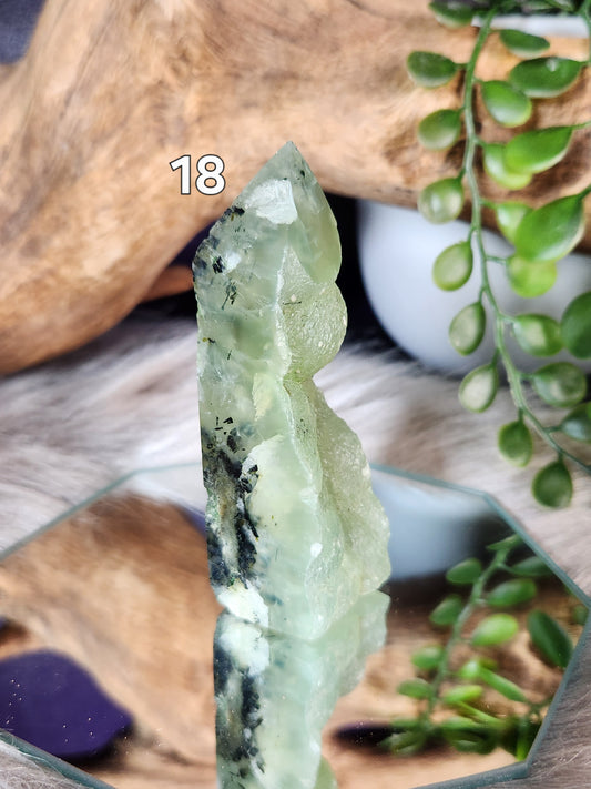 Prehnite | Small Towers w/Raw edges