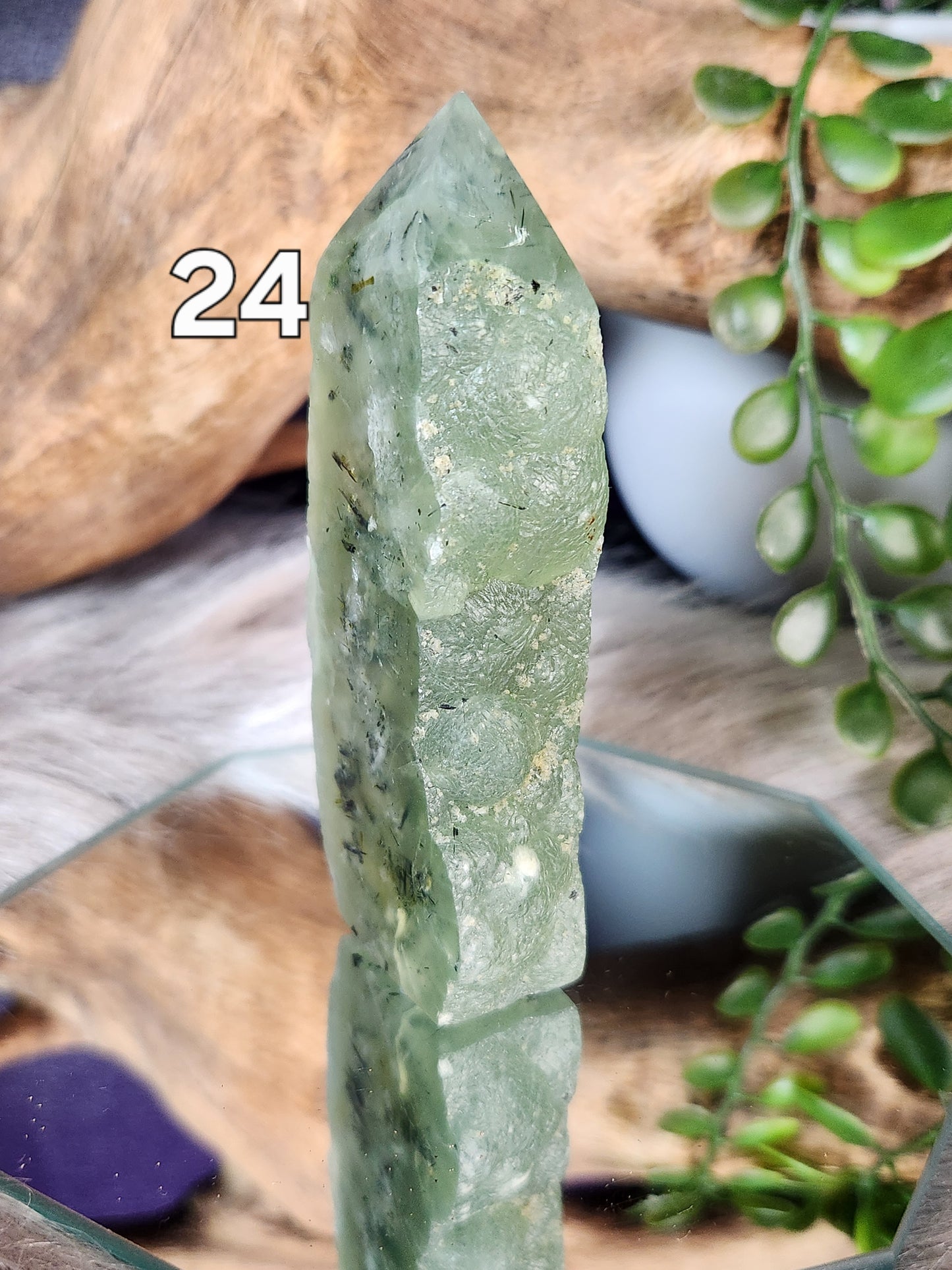 Prehnite | Small Towers w/Raw edges