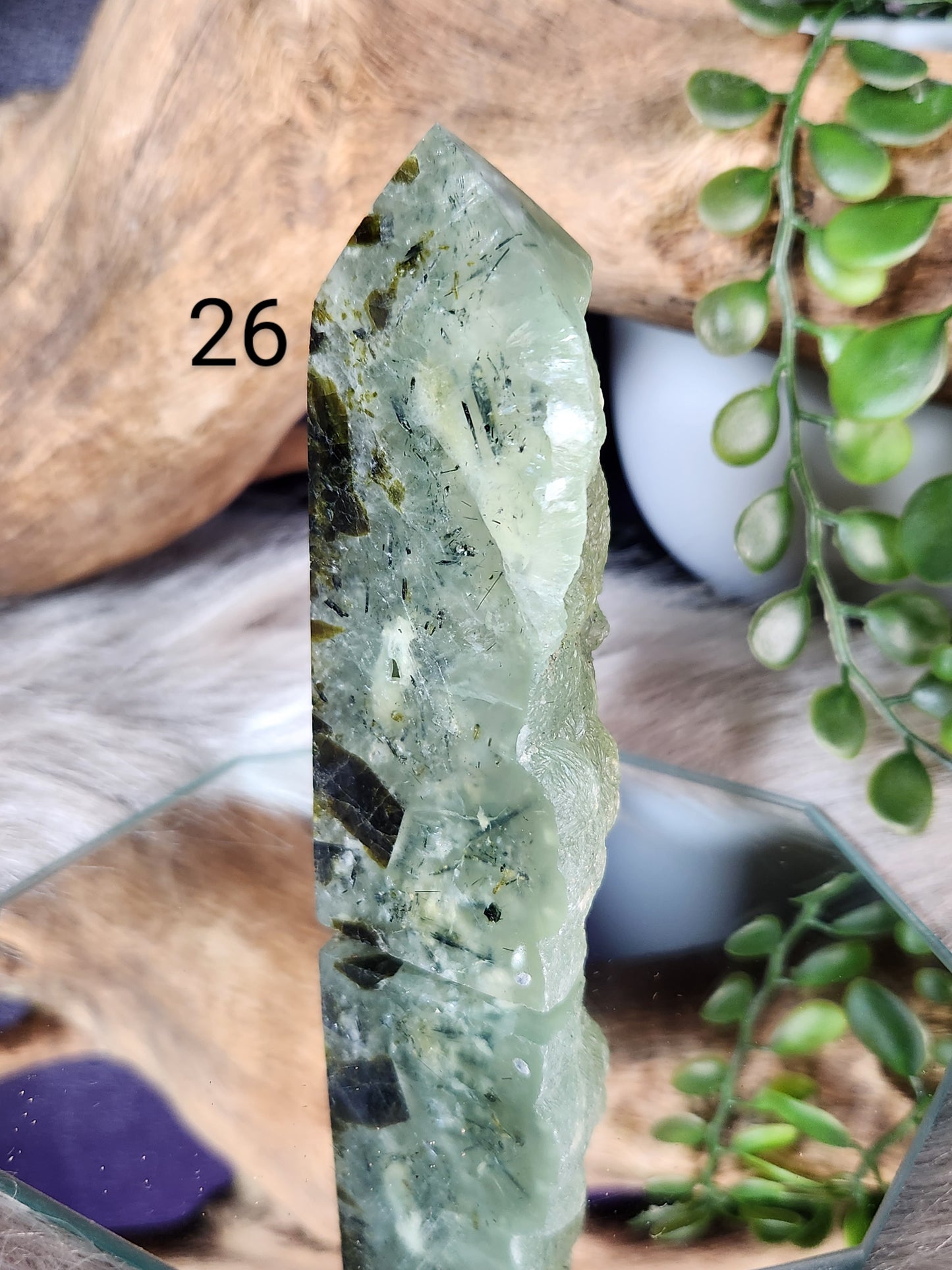 Prehnite | Small Towers w/Raw edges