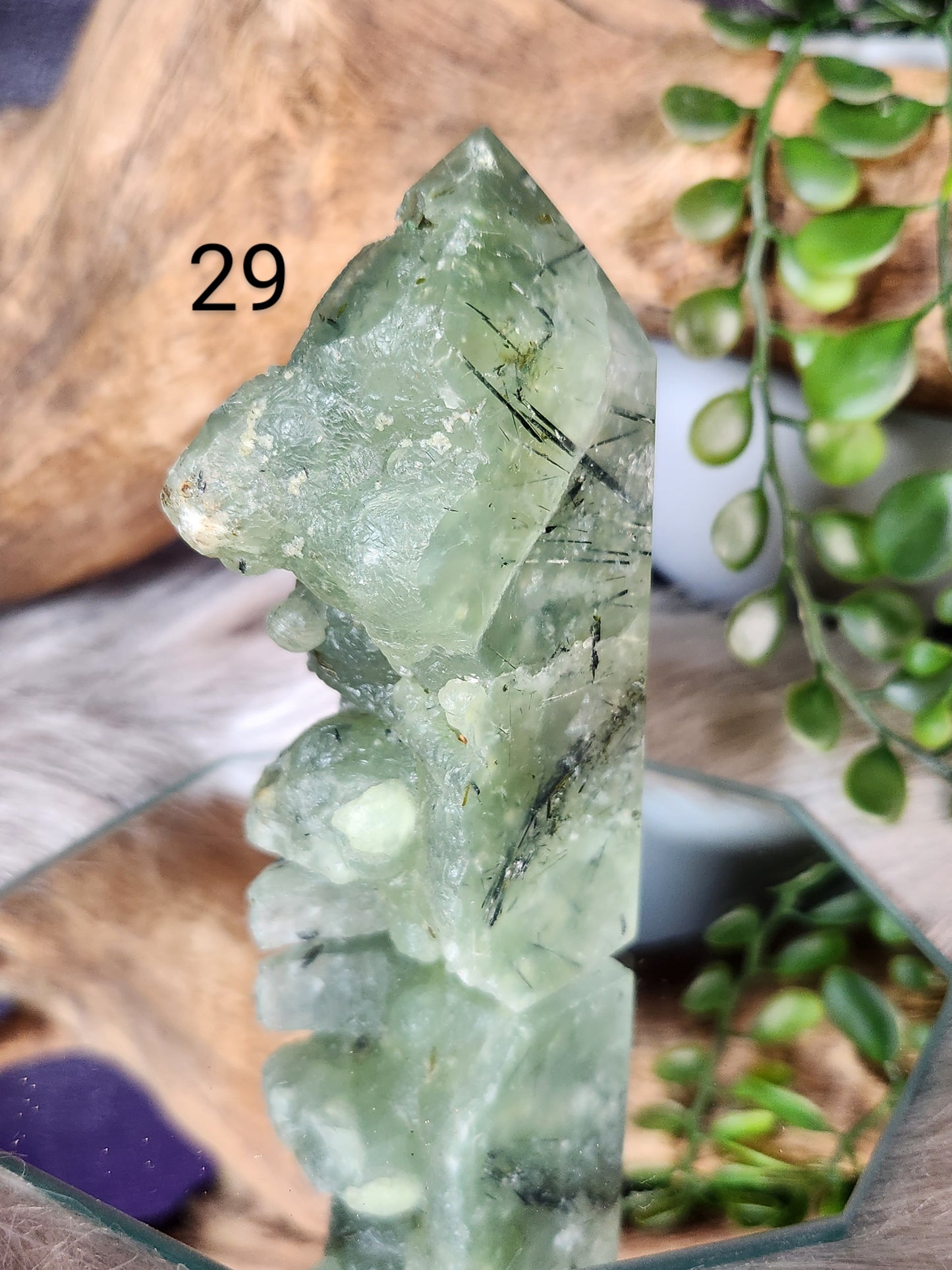 Prehnite | Small Towers w/Raw edges