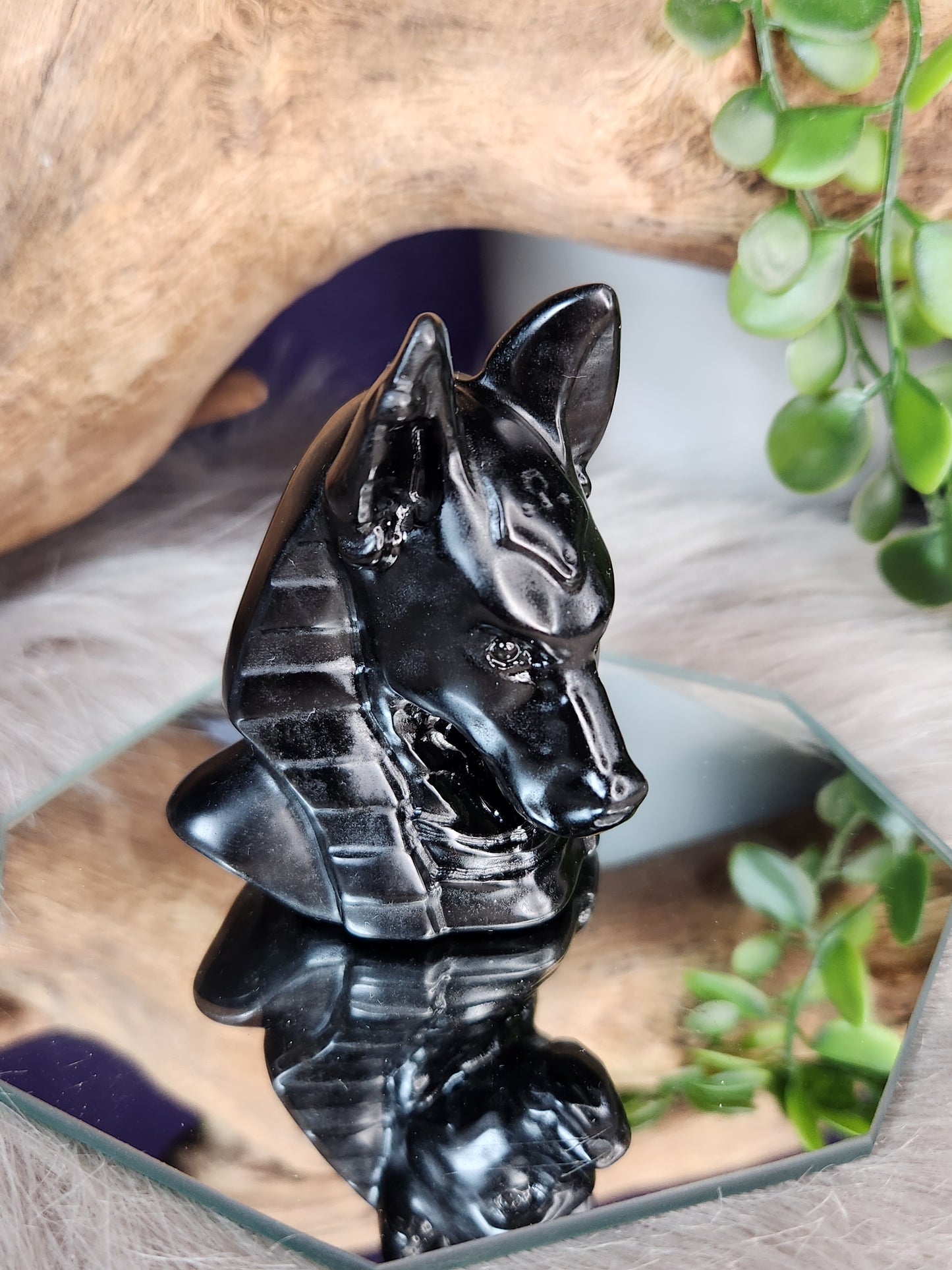 Black Obsidian Anubis & Bastet