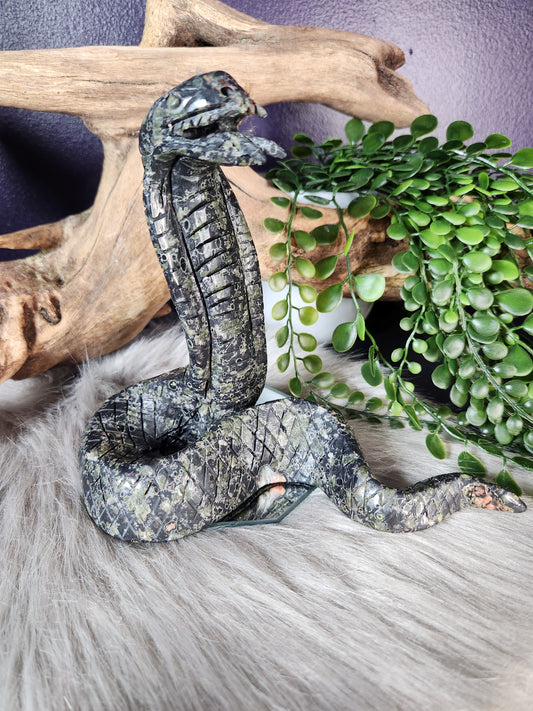 Kambaba Jasper | Large Cobra Carving