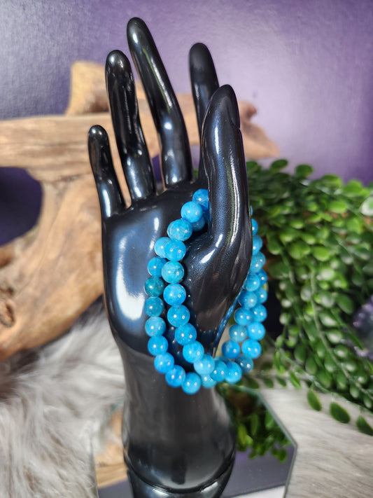 Blue Apatite Beaded Bracelet