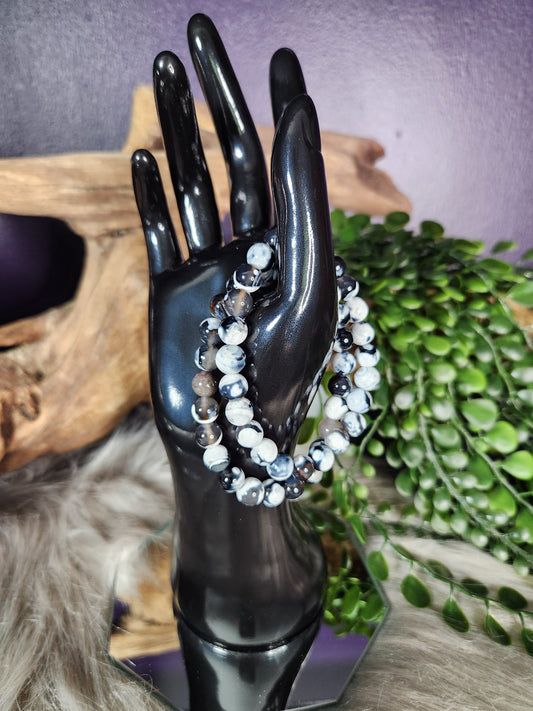 Orca Agate Beaded Bracelet