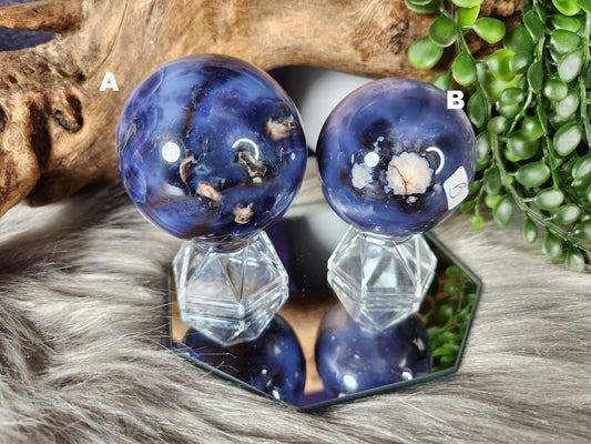 Blue Flower Agate | Spheres w/Stand