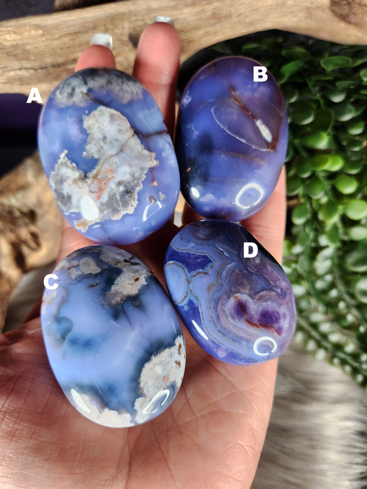 Blue Flower Agate | Palm Stones