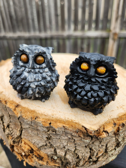 Obsidian & Zebra Jasper | Owls