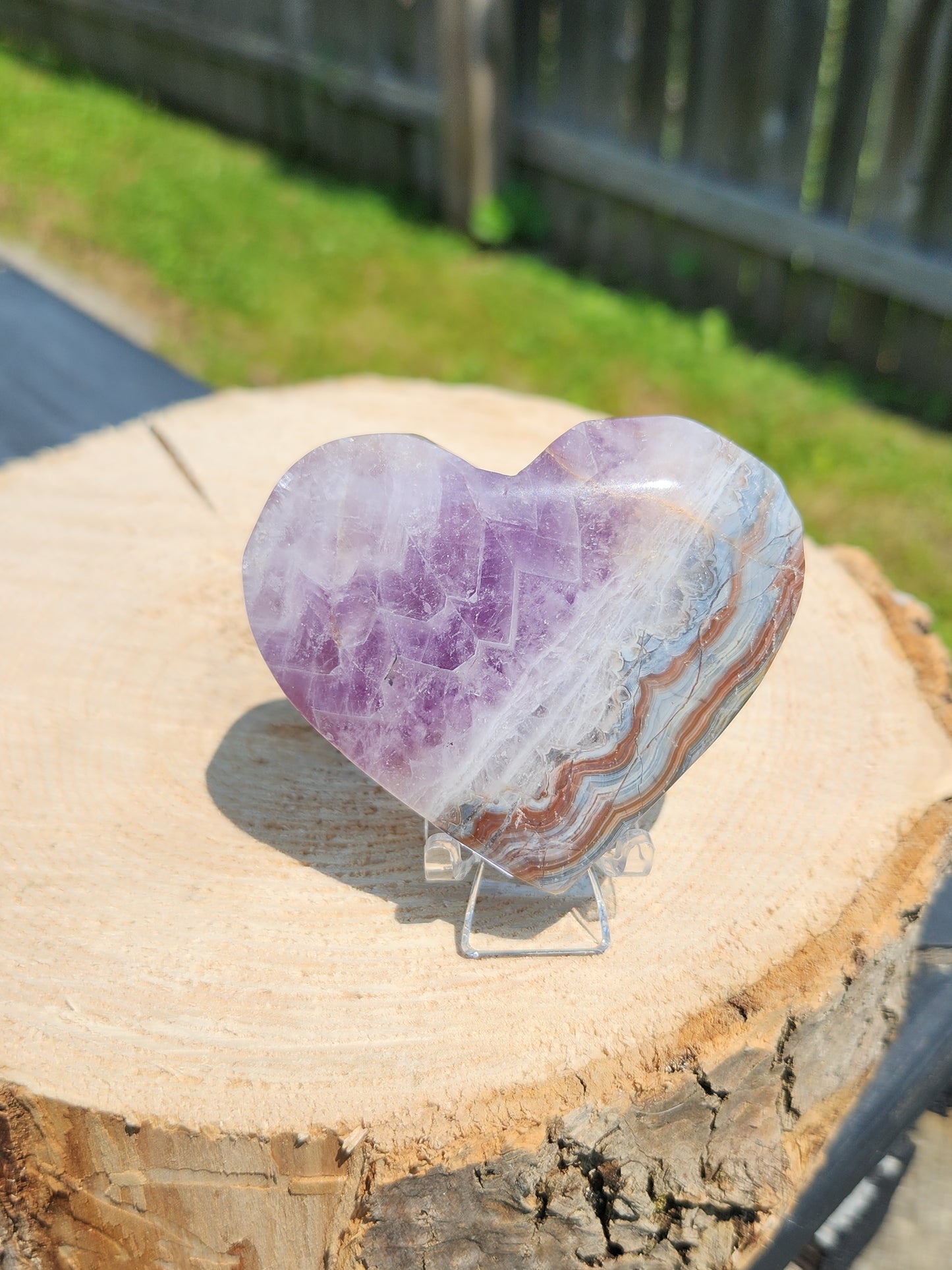 Crazy Lace Agate w/Amethyst & Quartz | Hearts