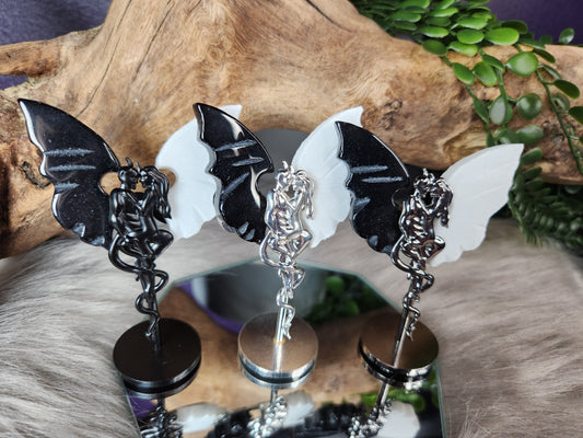 White Jade & Obsidian | Angel & Devil Wings