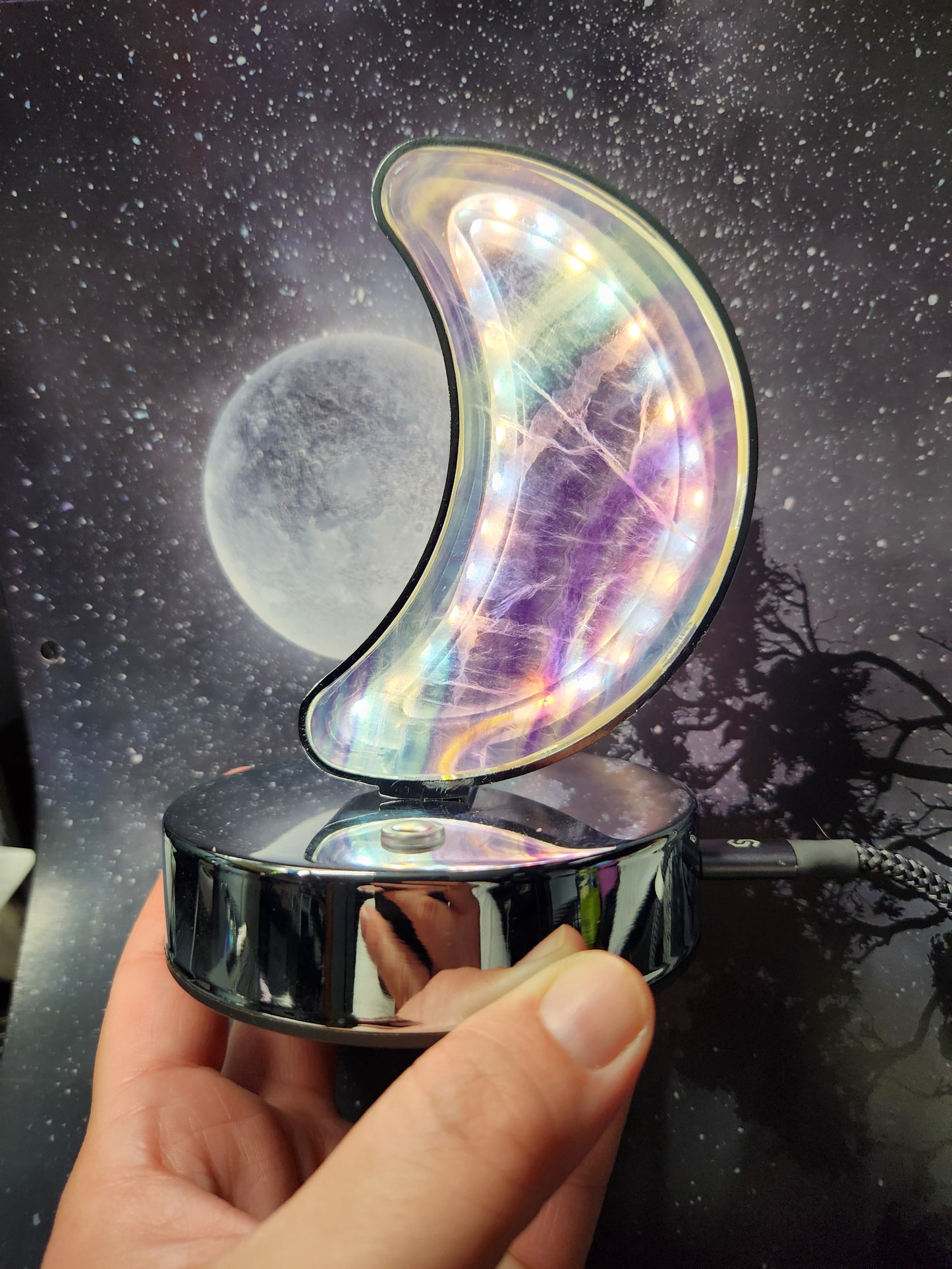 Fluorite | Moon & Star USB LED Lamp
