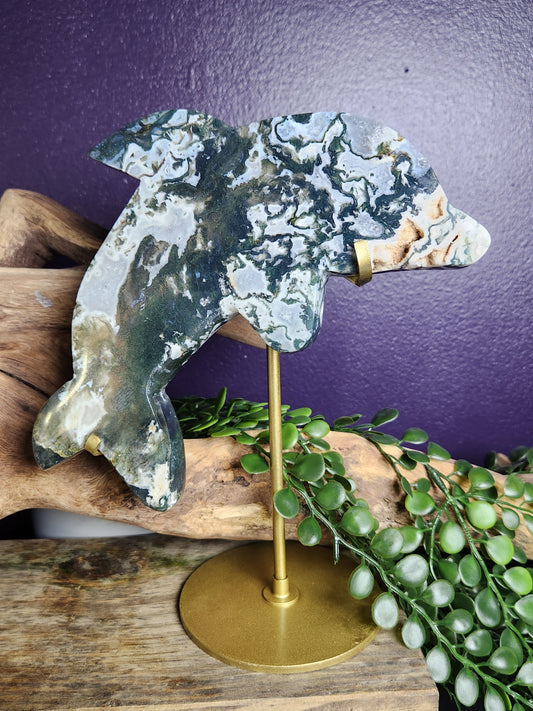Moss Agate | XL Dolphin