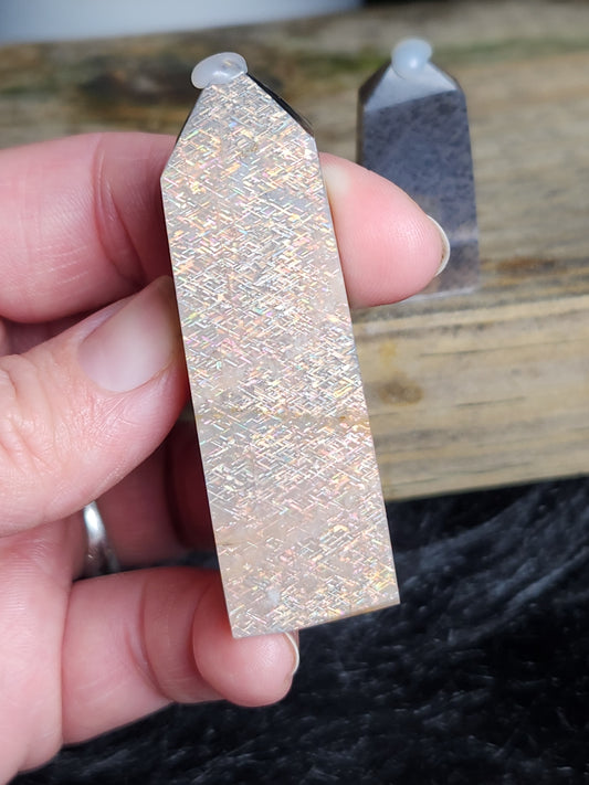 Lattice Sunstone in Moonstone | Mini Towers