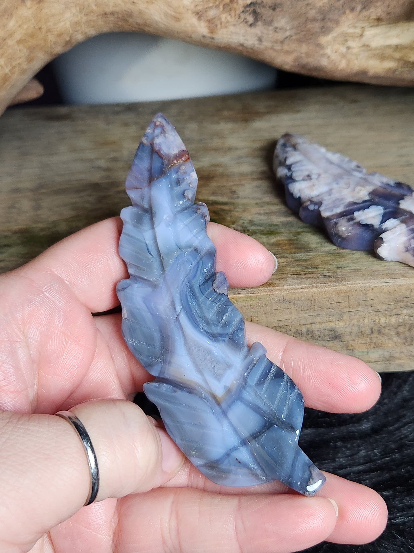 Blue Flower Agate | Feathers