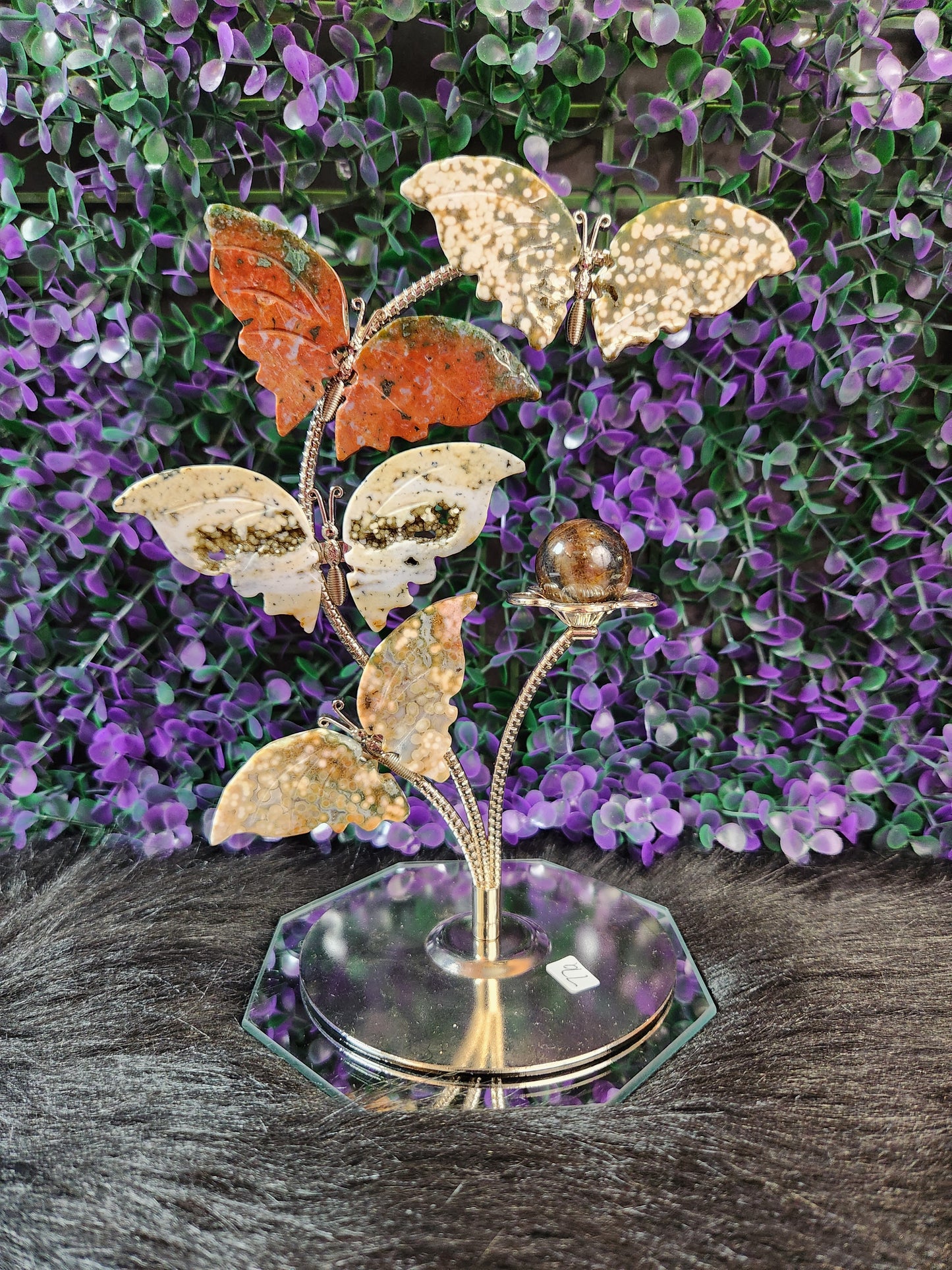 8th Vein Jasper | Butterfly Sphere Stand