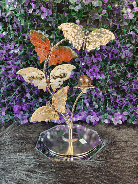 8th Vein Jasper | Butterfly Sphere Stand