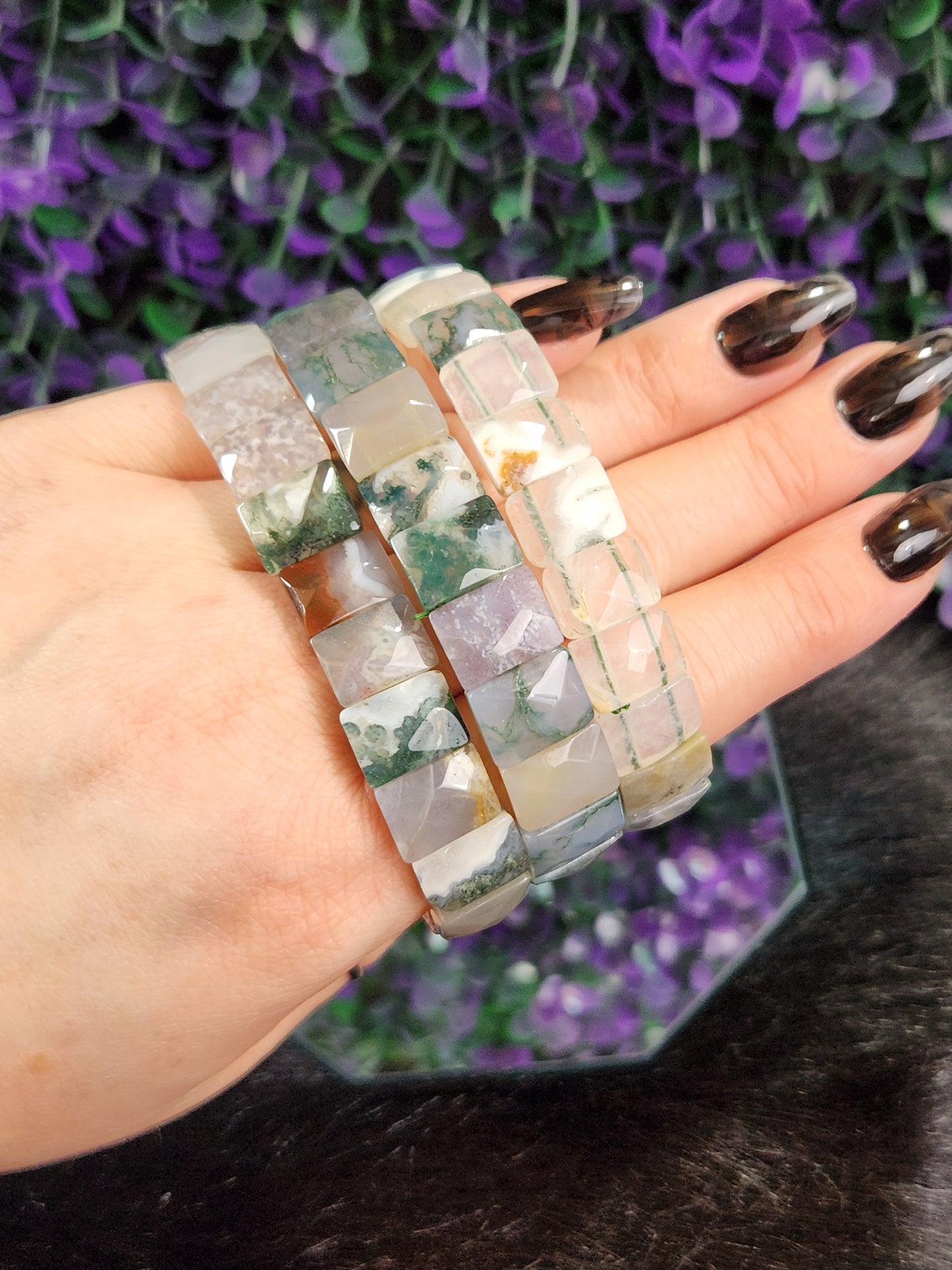 Faceted Moss Agate | Bracelets