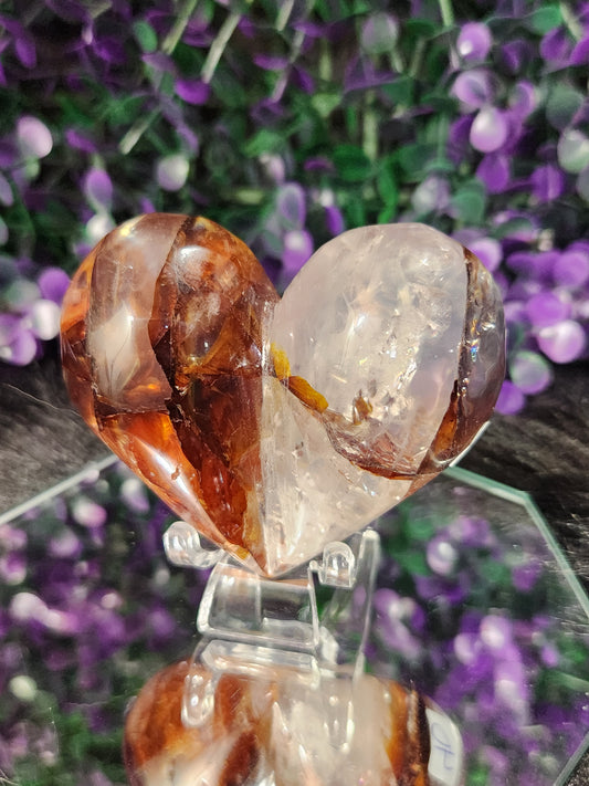Cutie Fire Quartz Puffy Hearts