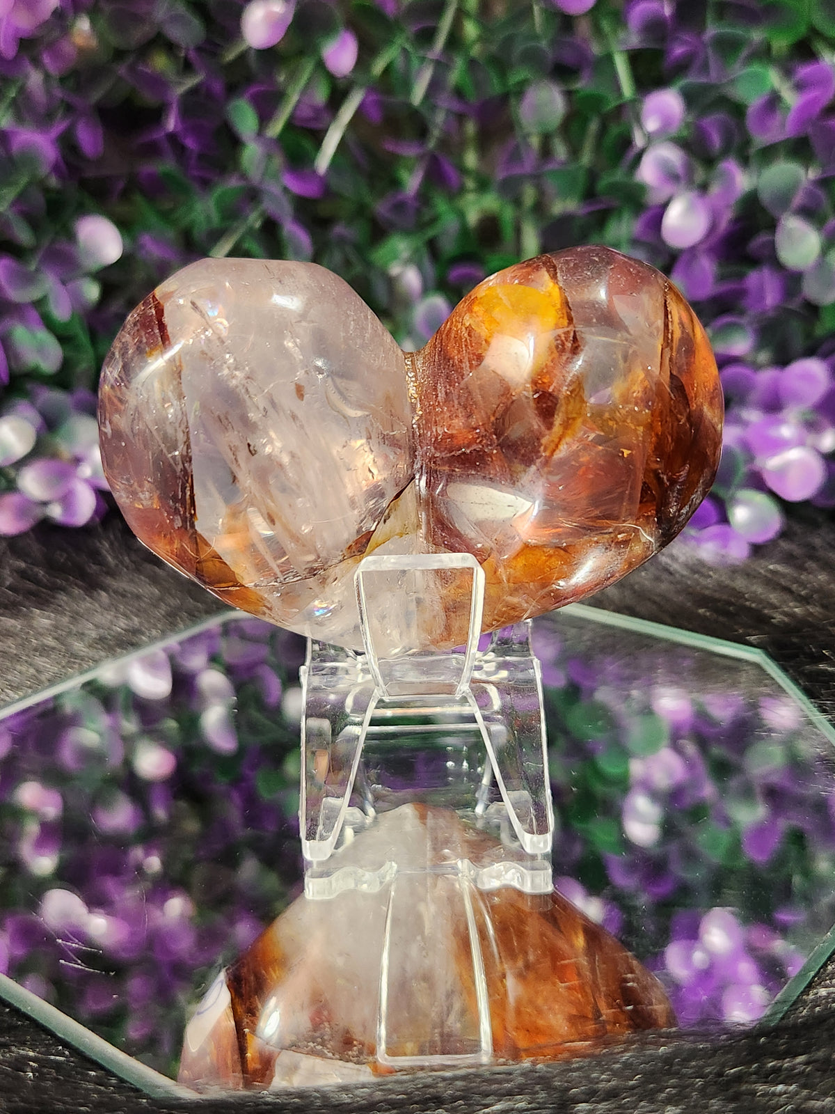 Cutie Fire Quartz Puffy Hearts