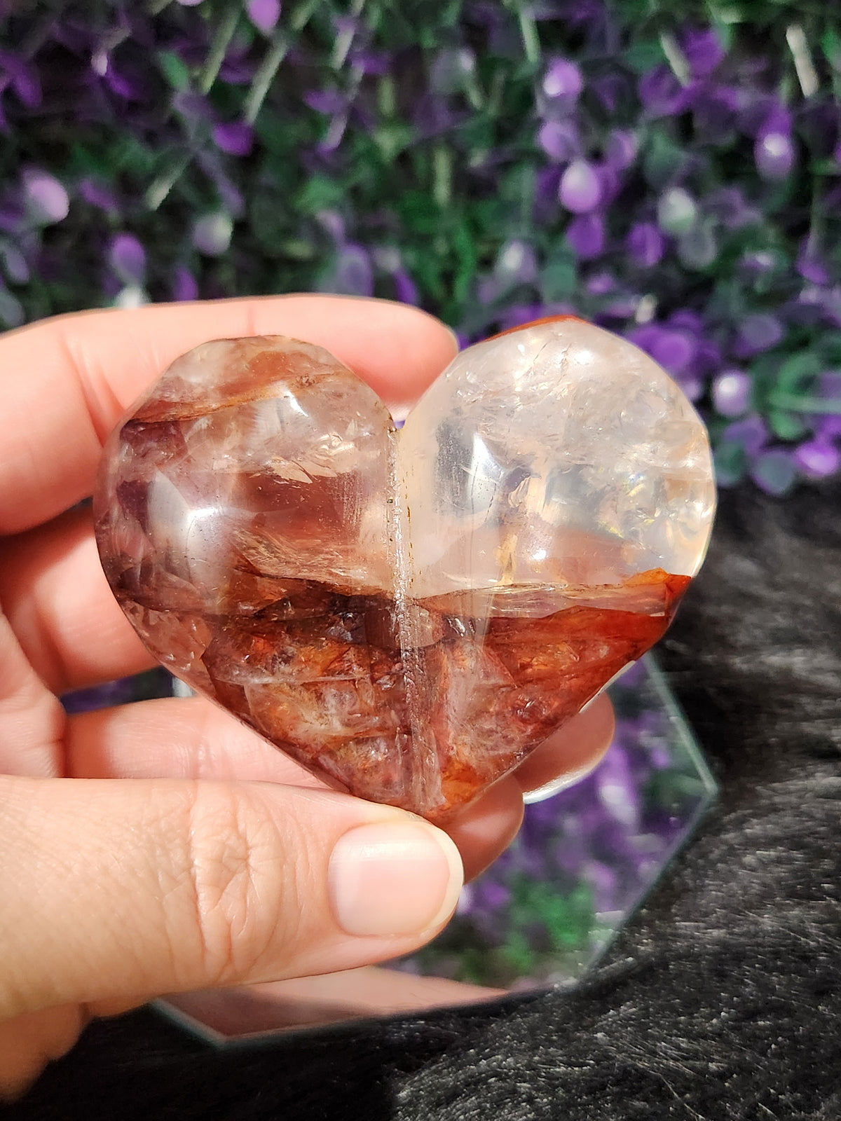 Cutie Fire Quartz Puffy Hearts