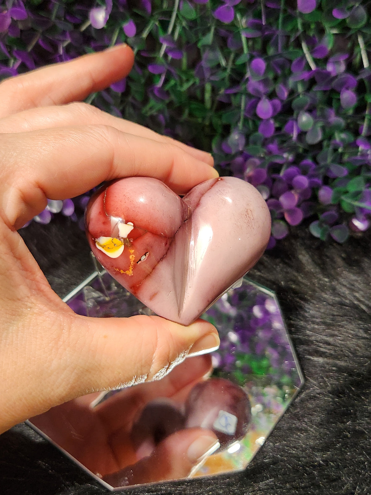 Mookaite Puffy Hearts