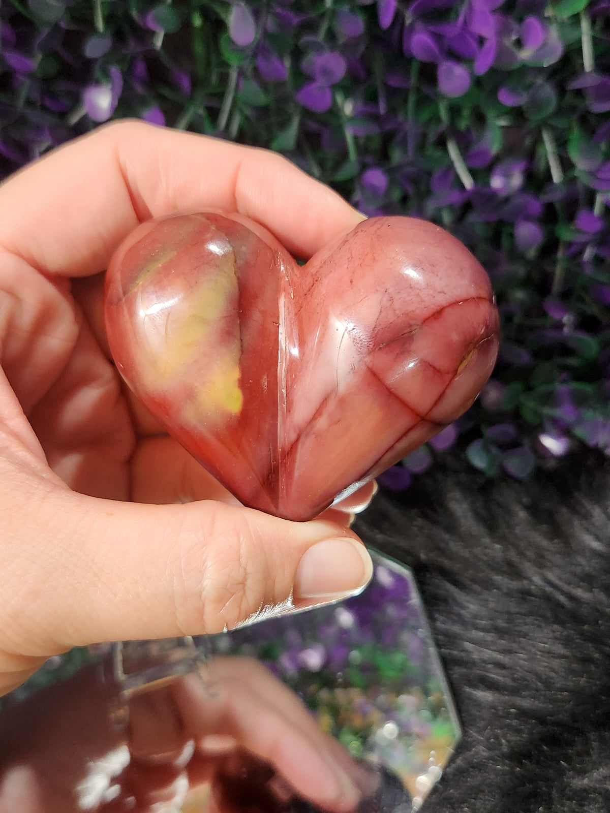 Mookaite Puffy Hearts
